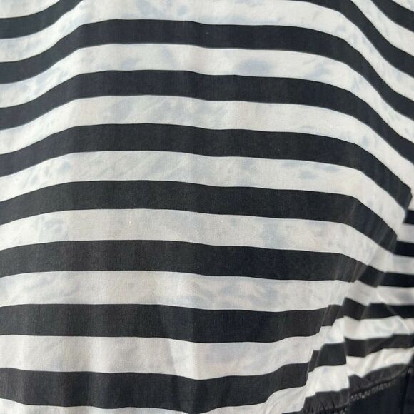 The Kooples Sport Sweatshirt Black White Striped Womens Size 2 Cropped Shirt Top - Picture 8 of 10